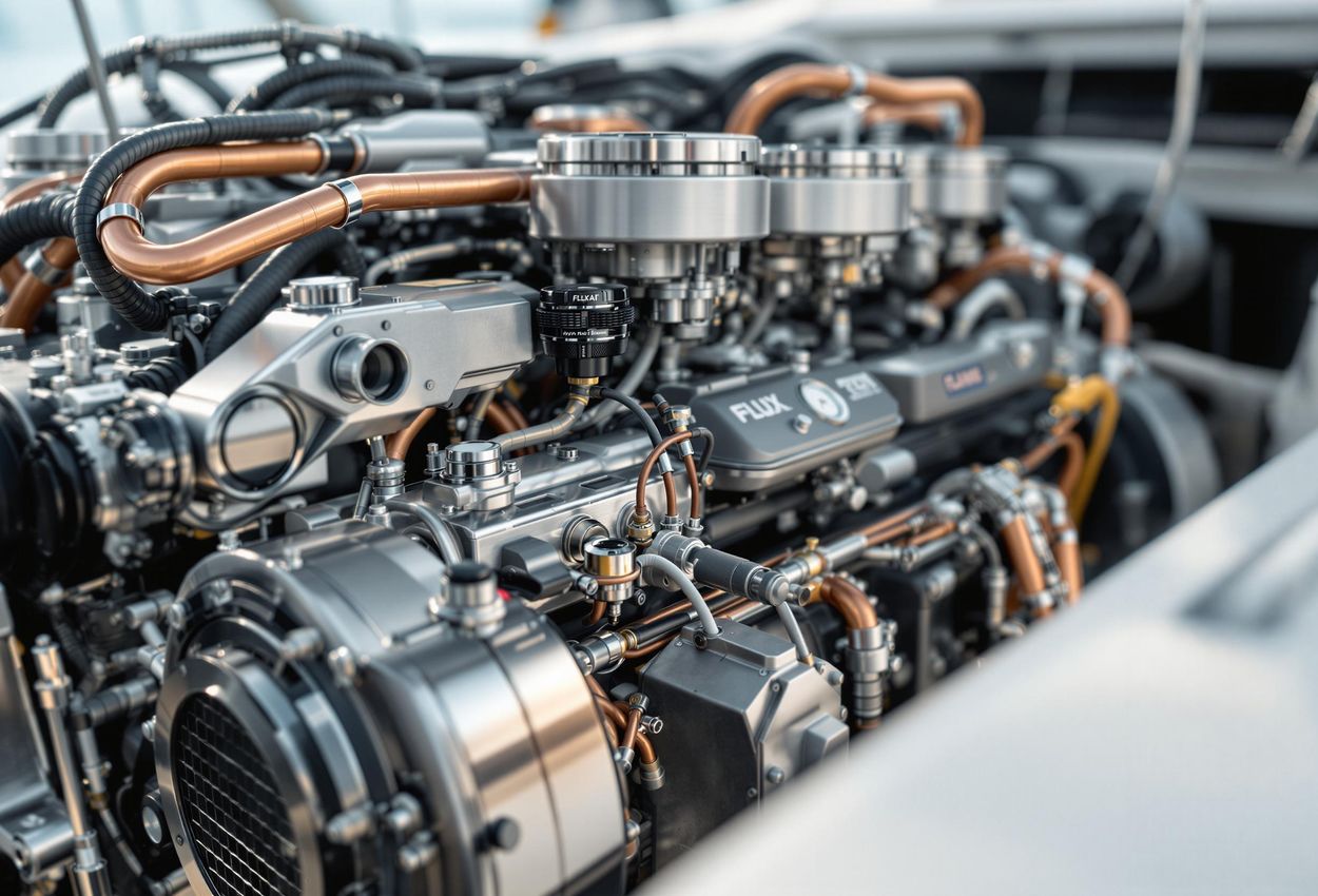 A detailed photograph showcasing the intricate design and eco-friendly technology of a sailboat