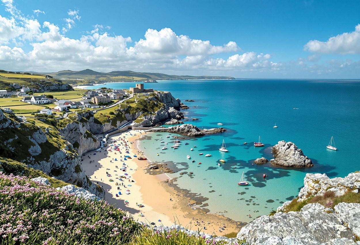 Scenic Isles of Scilly Coastline: A Blend of History and Nature A stunning landscape photograph of the Isles of Scilly, showcasing its rugged coastline, historical sites, and sustainable tourism efforts. Discover the unique charm and character of this revitalized coastal community.