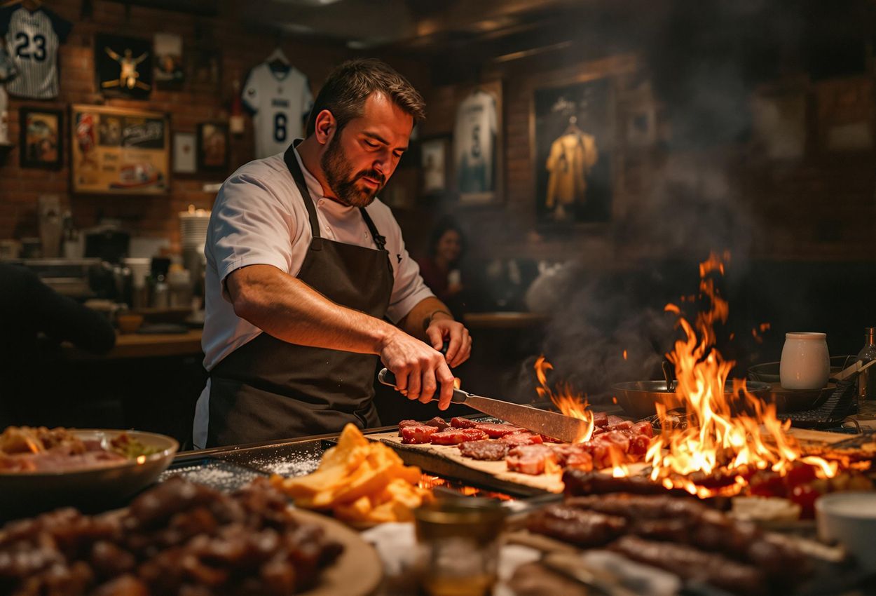 Authentic Argentinian Parilla Experience in Buenos Aires A candid photograph capturing the intimate atmosphere of a traditional