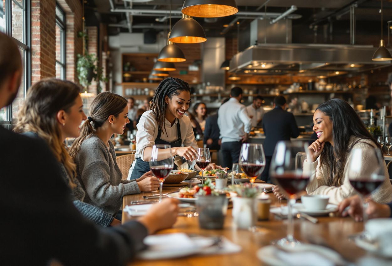 Kendall College Student-Run Restaurant: A Chicago Culinary Experience A vibrant photograph capturing the warm and inviting atmosphere of Kendall College