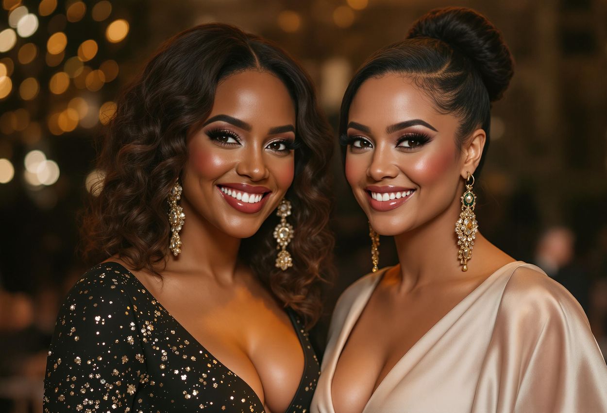 A close-up photograph captures Ayesha Curry and Tamara Rojo on stage at the San Francisco Ballet Gala, radiating enthusiasm and elegance.
