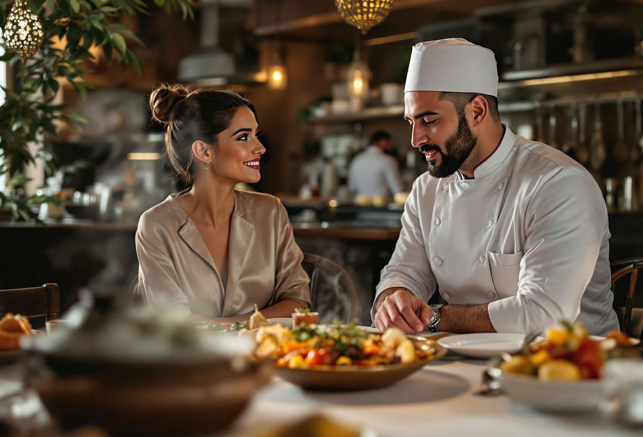 A photograph capturing an intimate chef