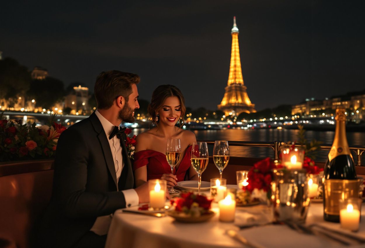 A couple shares a romantic Valentine