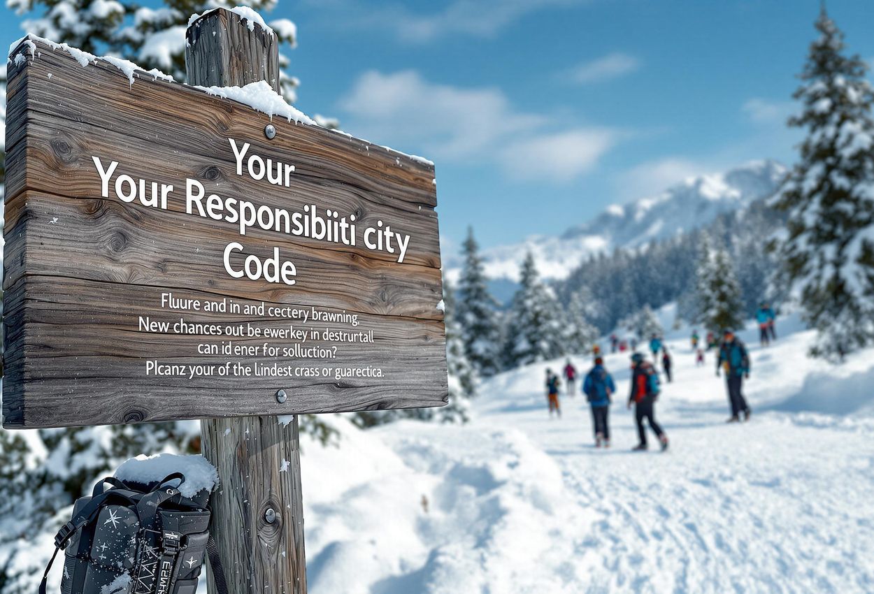 A photograph of a skier reading 