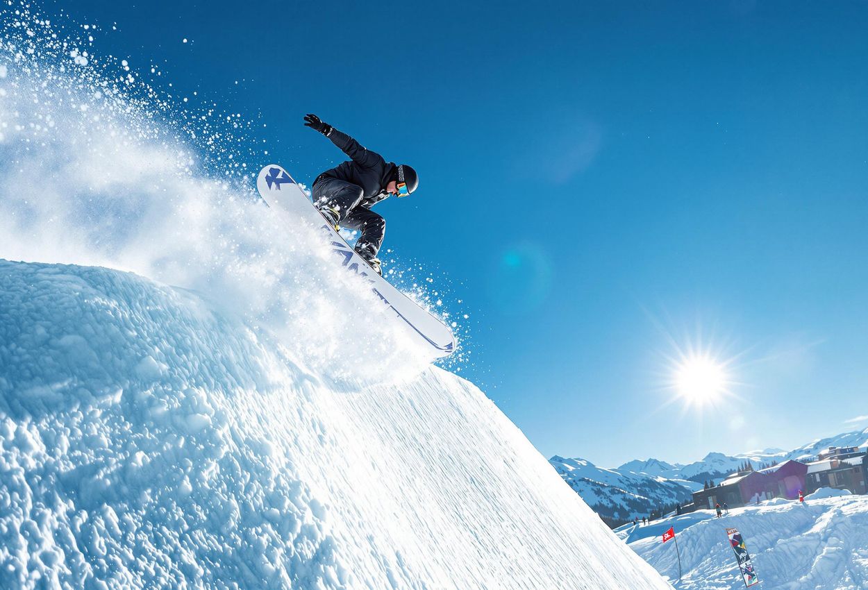Snowboarder Big Air X Games Aspen - Action Photography A photograph capturing a snowboarder performing a trick off the Big Air jump at X Games Aspen, showcasing the thrill and skill of extreme sports.