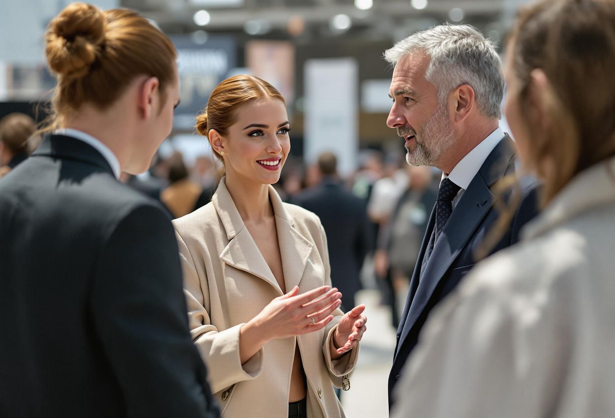 A candid photograph capturing the energy and innovation of emerging designers presenting their collections at STHLMFW FRONT during Stockholm Fashion Week Trade.