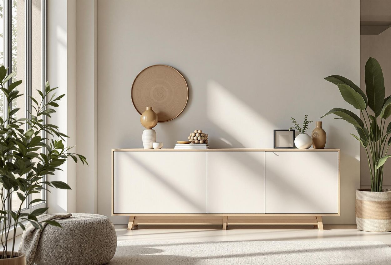A photograph showcasing a minimalist interior with a focus on an Asplund 