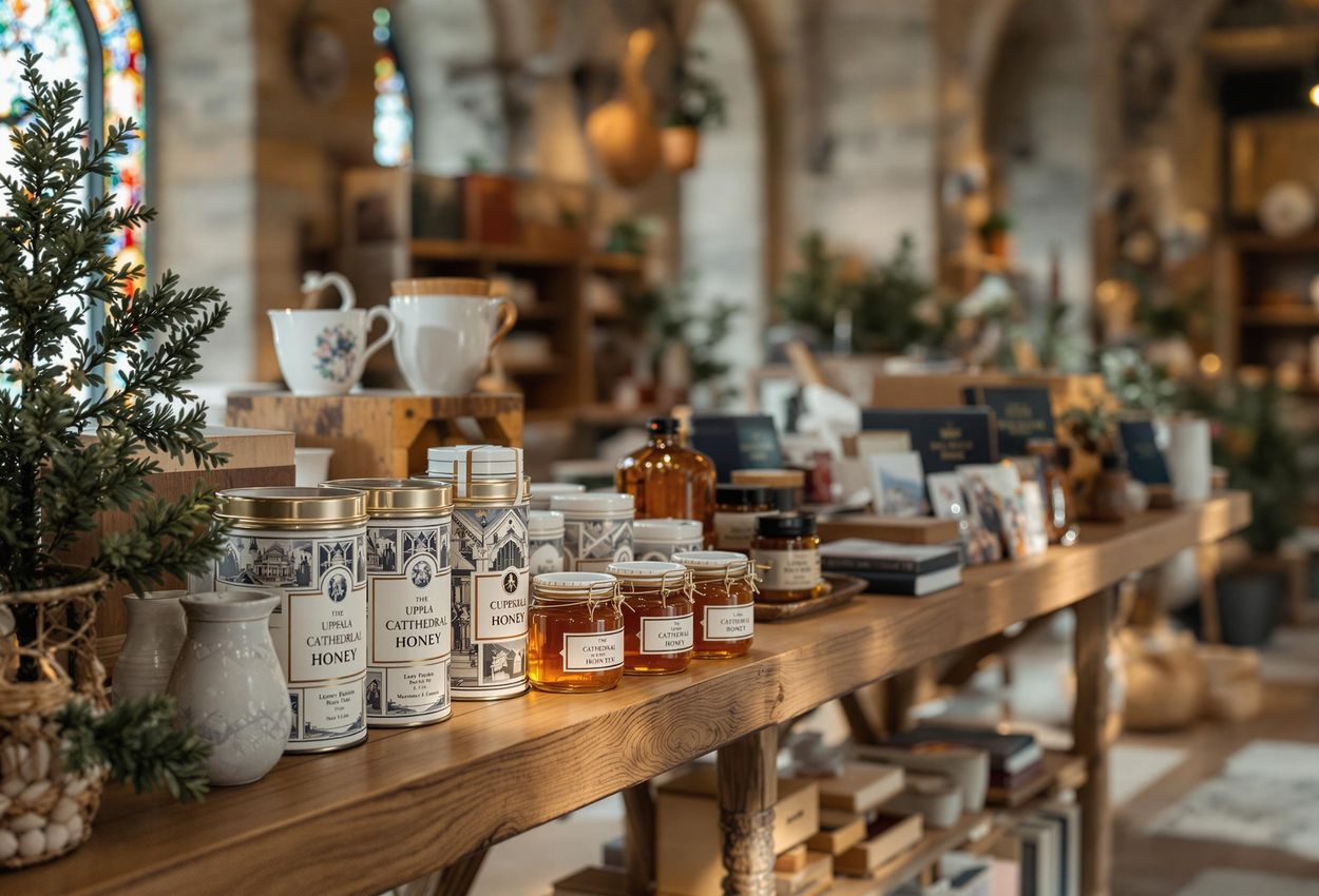 A photograph capturing the charming interior of Uppsala Cathedral