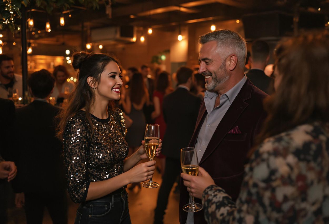 A candid photograph capturing the energy and excitement of a New Year