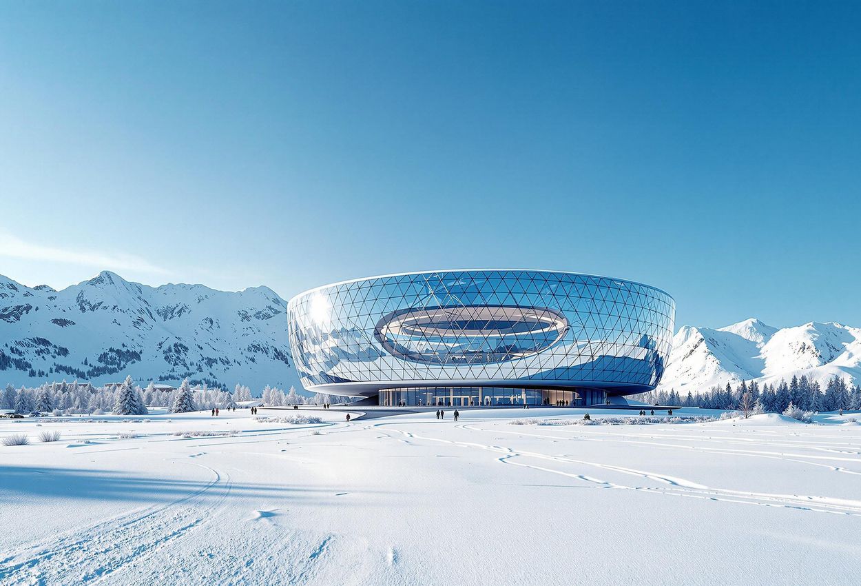 A photograph of the new Kiruna city hall, 