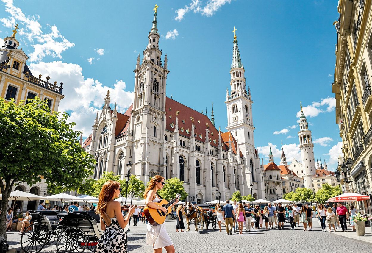 A vibrant photograph capturing the beauty of Vienna