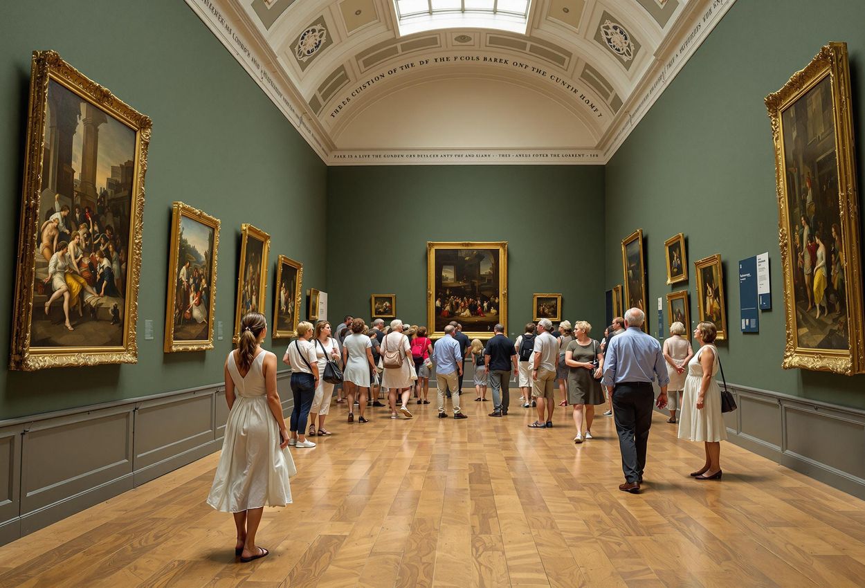 A photograph capturing the interior of the Rijksmuseum