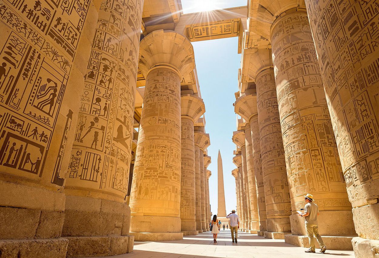 A stunning photograph capturing the grandeur of Karnak Temple