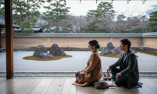 Kyoto's Serene Embrace: Romance in Ancient Gardens image
